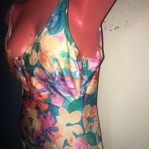 Vintage 1980's Swimsuit. Vintage Colorful Floral Swimsuit. Bathing Suit. 1980's Floral Bathing Suit. Size 12 image 4