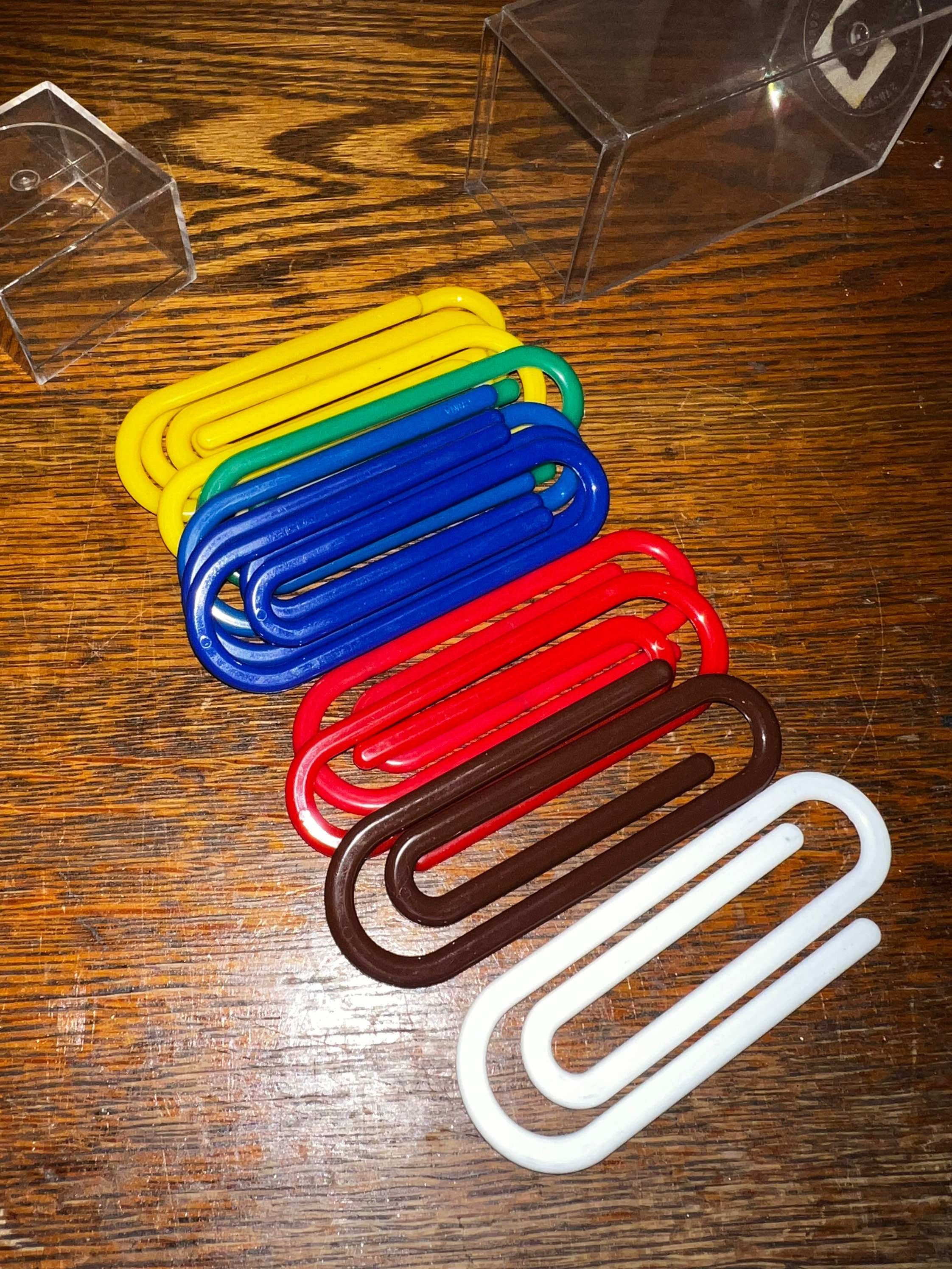 Vintage 80's Large Plastic Paper Clips. Iconic Primary Colors