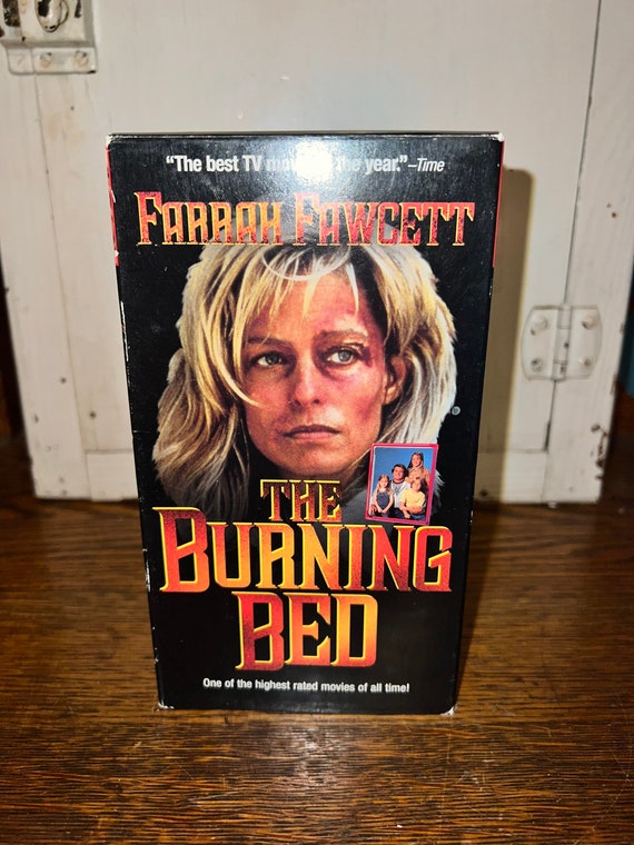 Vintage The Burning Bed VHS Tape. Vintage Farrah Hawcett Movie VHS, The Burning Bed