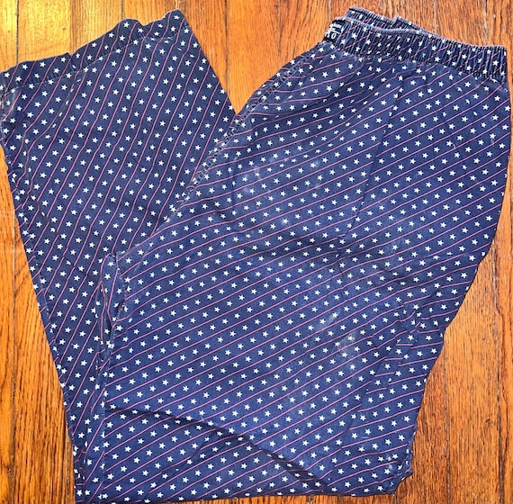 Vintage Polo Ralph Lauren Sleep Pants With Stars and Stripes, Size Large