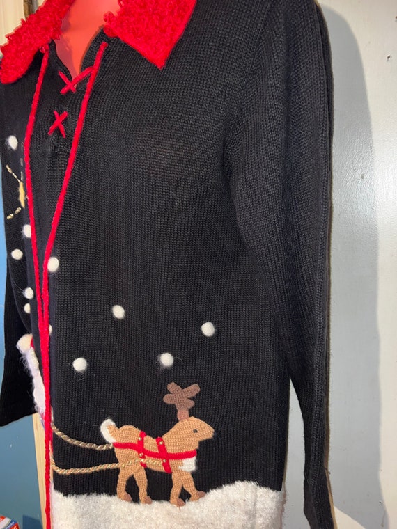 Ugly Christmas Sweater. Vintage Ugly Santa Claus … - image 4