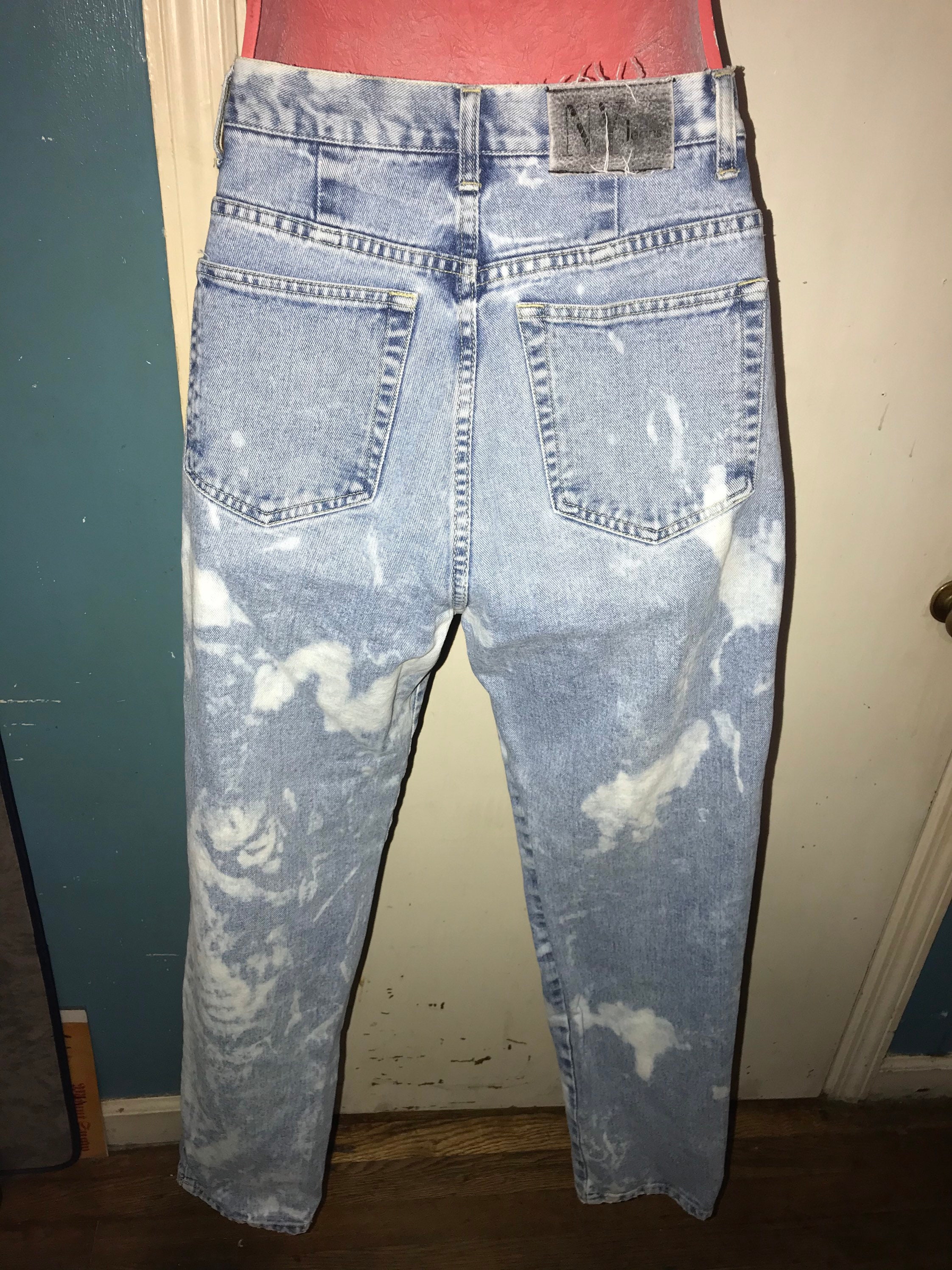 Vintage 90s Bleached Jeans. Excellent Bleached Out Distressed | Etsy