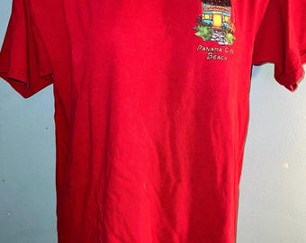 Vintage 2000’s Red Jimmy Buffett, Margaritaville Panama City T-shirt,  Size Medium