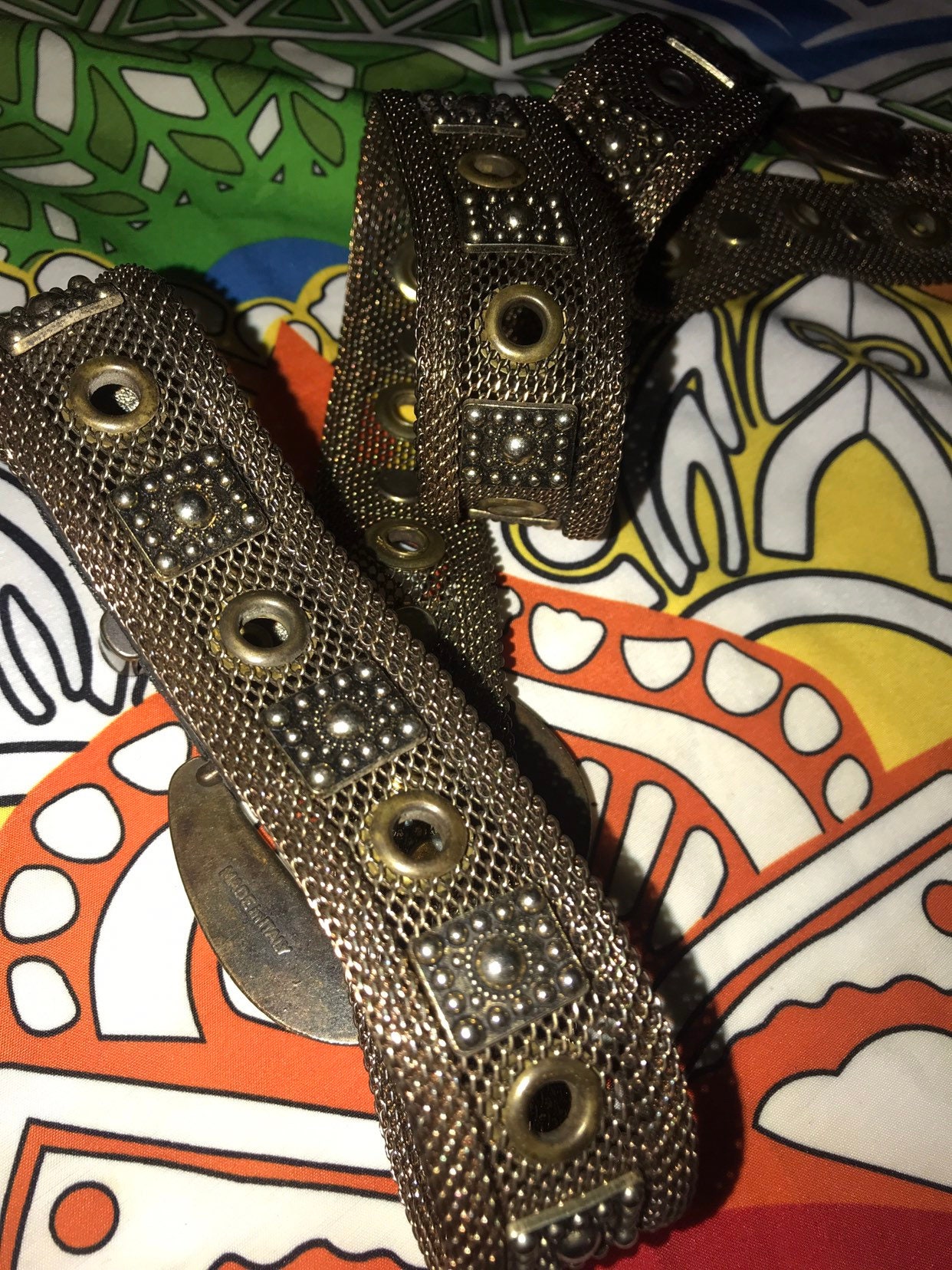 Vintage Sand Castle Metal Belt. Metal Mesh Belt. Western  display picture 2
