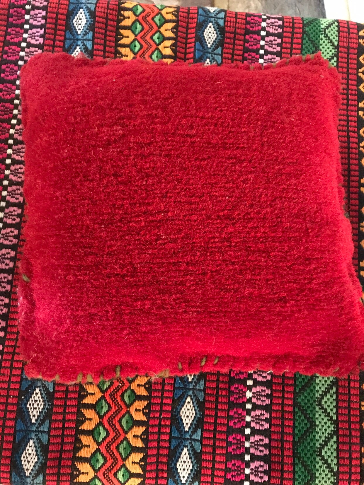 Vintage Mohair Pillow. Vintage Hand Made Mohair Throw Pillow. Small