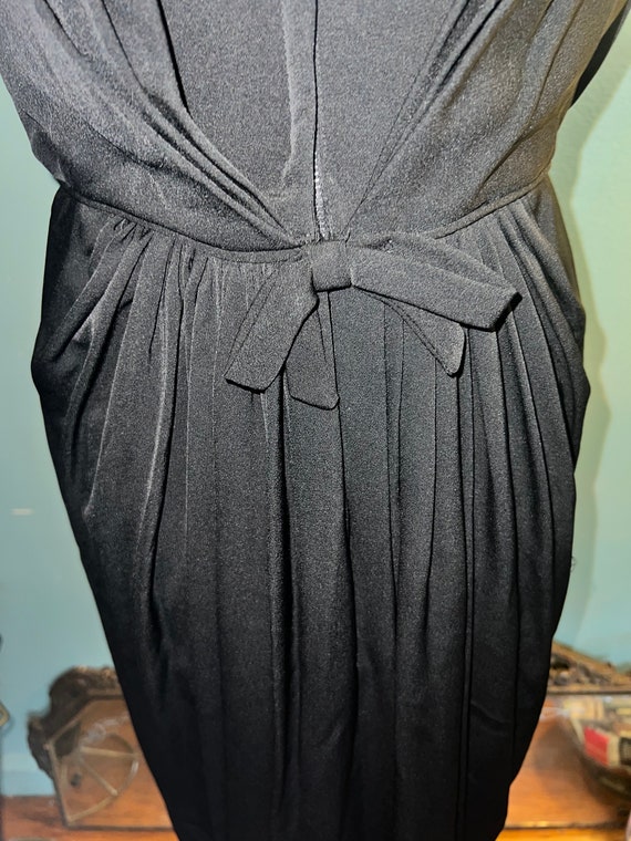 Vintage1940’s Black Crepe Dress. Little Black Dre… - image 7