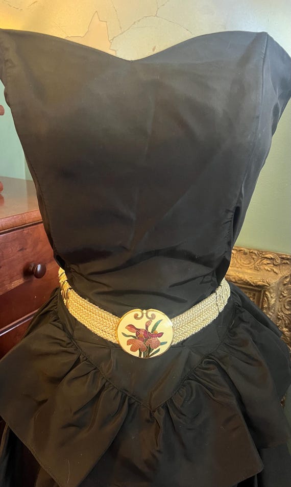 Vintage Cloisonné Belt Buckle Rope Belt.