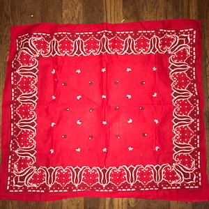 Vintage Tiger Red Bandan, Selvedge. Made in the USA