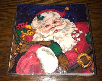 Vintage Paper Christmas Santa Claus Napkins