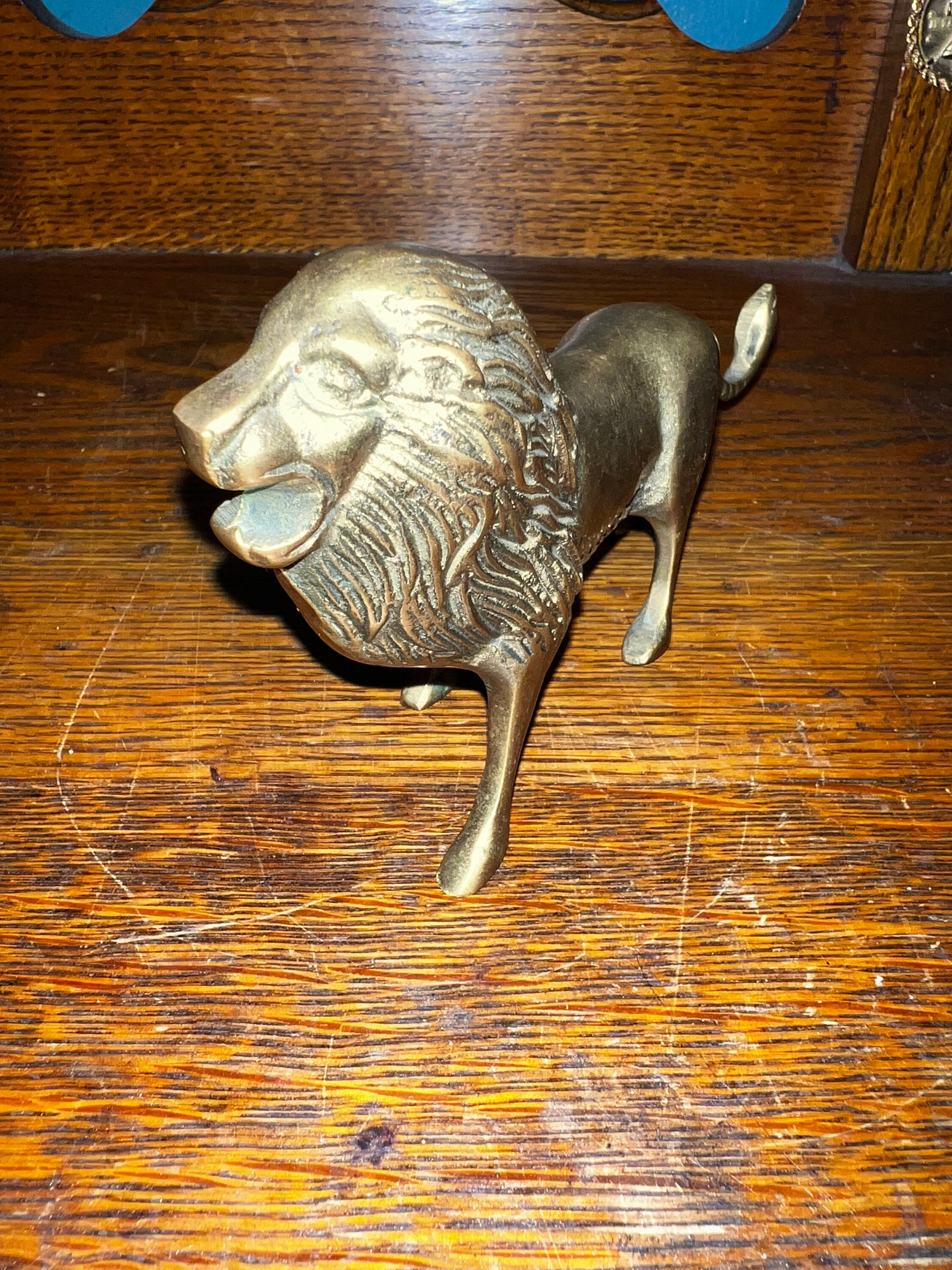 Vintage Brass Lion. Vintage Small Brass Lion. King of The Jungle Home ...
