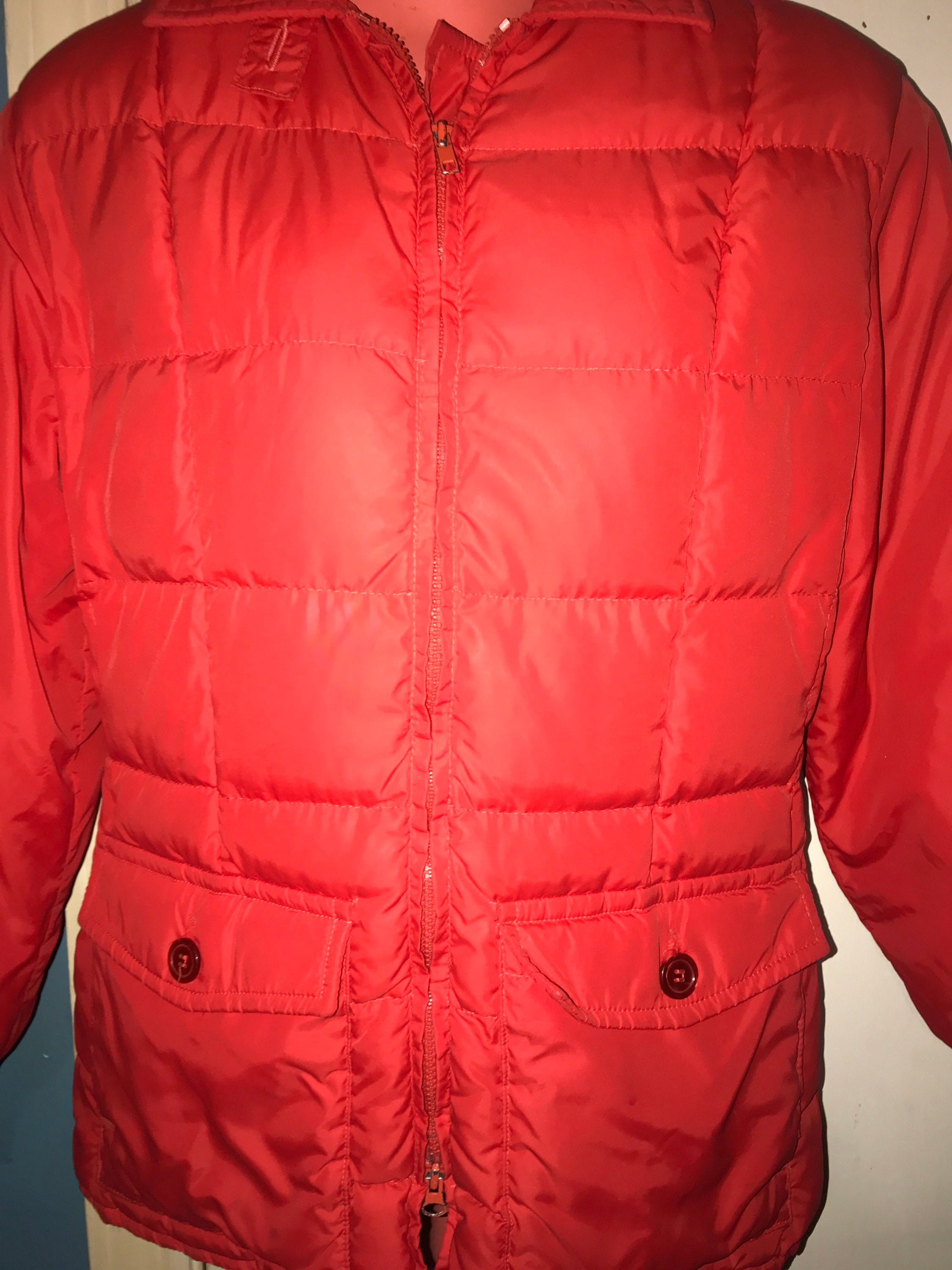 Vintage Rare Red Eddie Bauer Goose Down Canadian Coyote Fur
