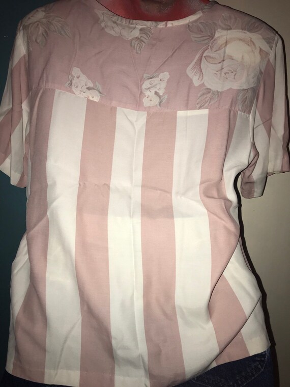 Vintage 80's Baby Pink Summer Shirt. Woman's Summ… - image 5