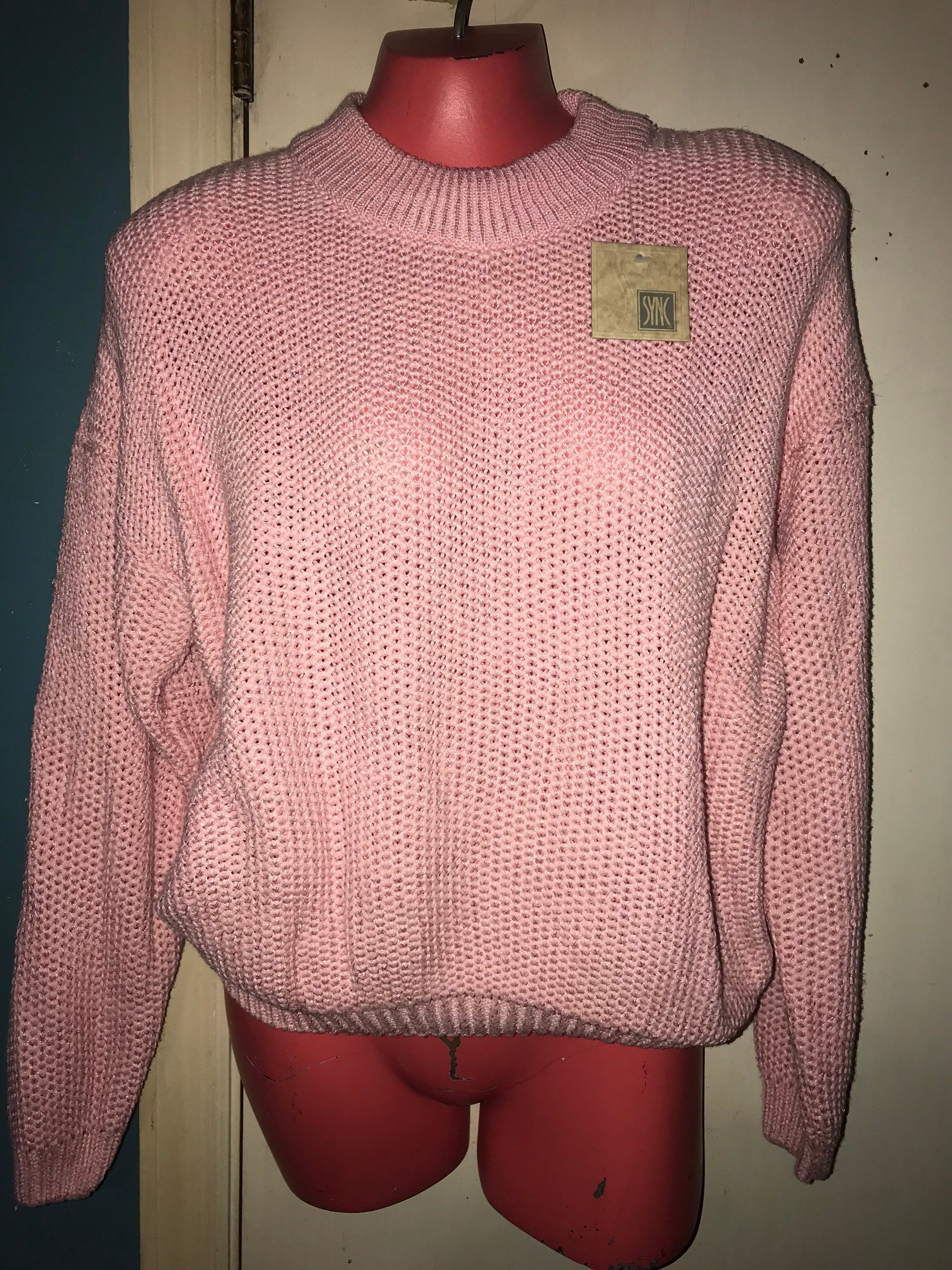 Vintage 80's Pink Sweater. NWT Soft Pink Sweater. Nice Pink Sweater. NWT Sync Sweater. Size Medium