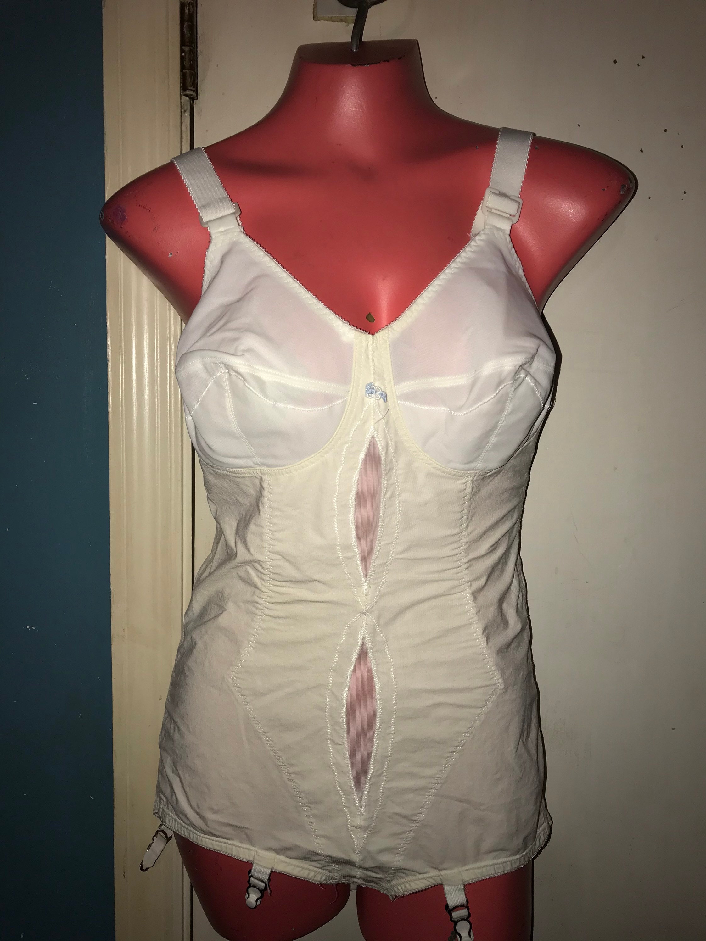 Vintage 1950’s Playtex “I Cant Believe It’s A Girdle” White Bodysuit