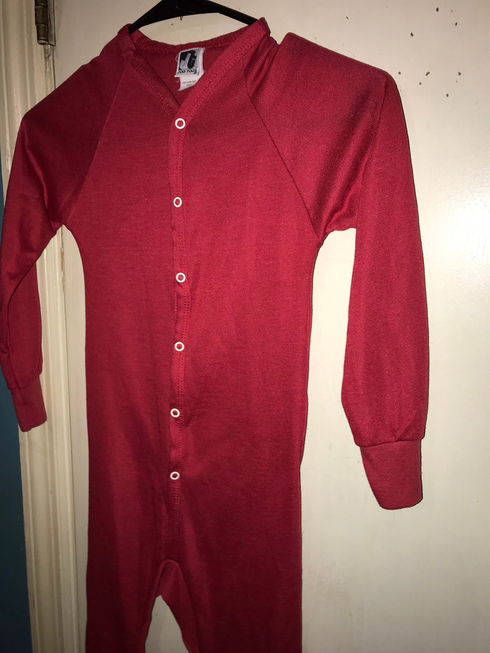 Vintage Kids Red Union Suit With Rear Butt Flap. Childrens Etsy