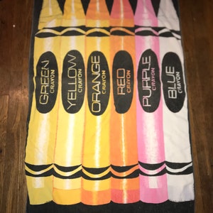 Vintage 80’s Crayon Beach Towel,