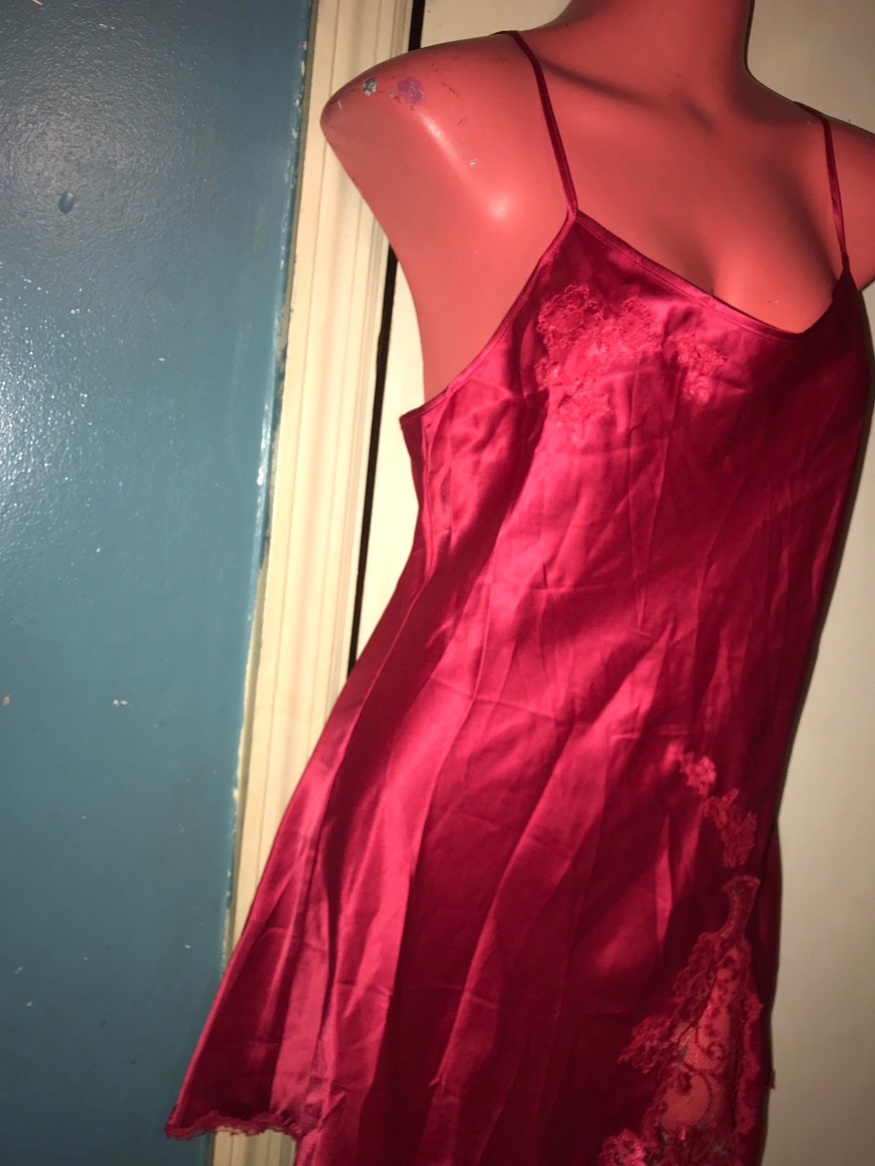 Vintage Victorias Secret Red Nightie. Victorias Secret Red Satin