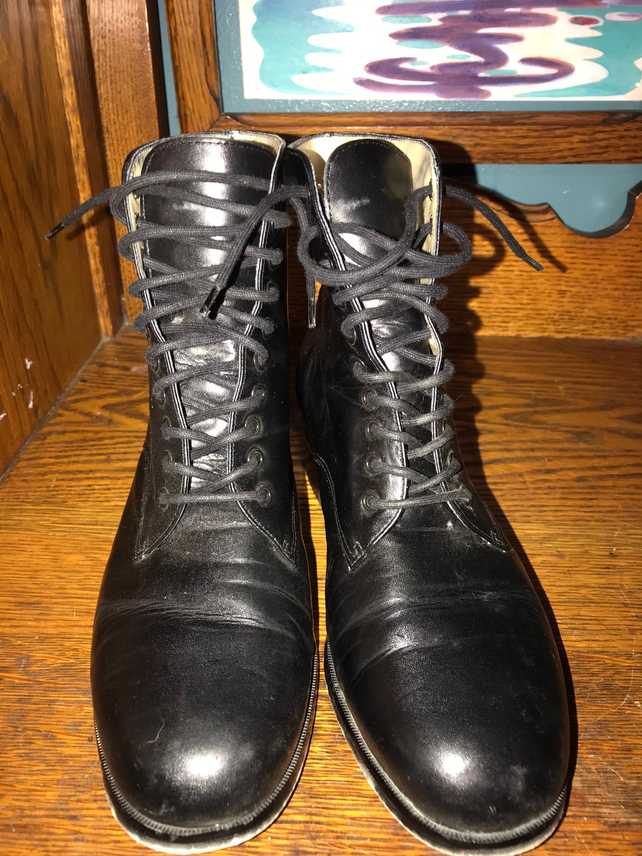 vintage black lace up boots