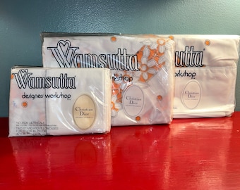 Vintage NIP Full Size Christian Dior “Lace”, Wamsutta Bed Sheets, Rare Pattern