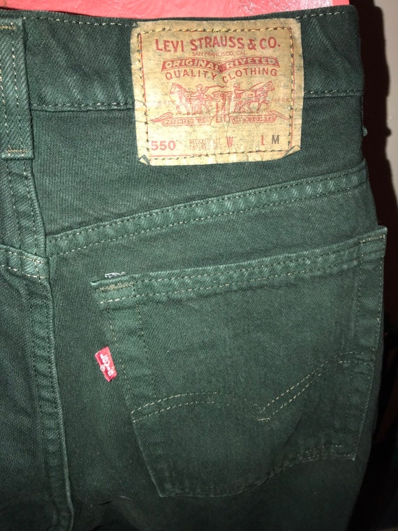 Vintage Green 80's Levi Jeans. 80's Green Denim J… - image 4