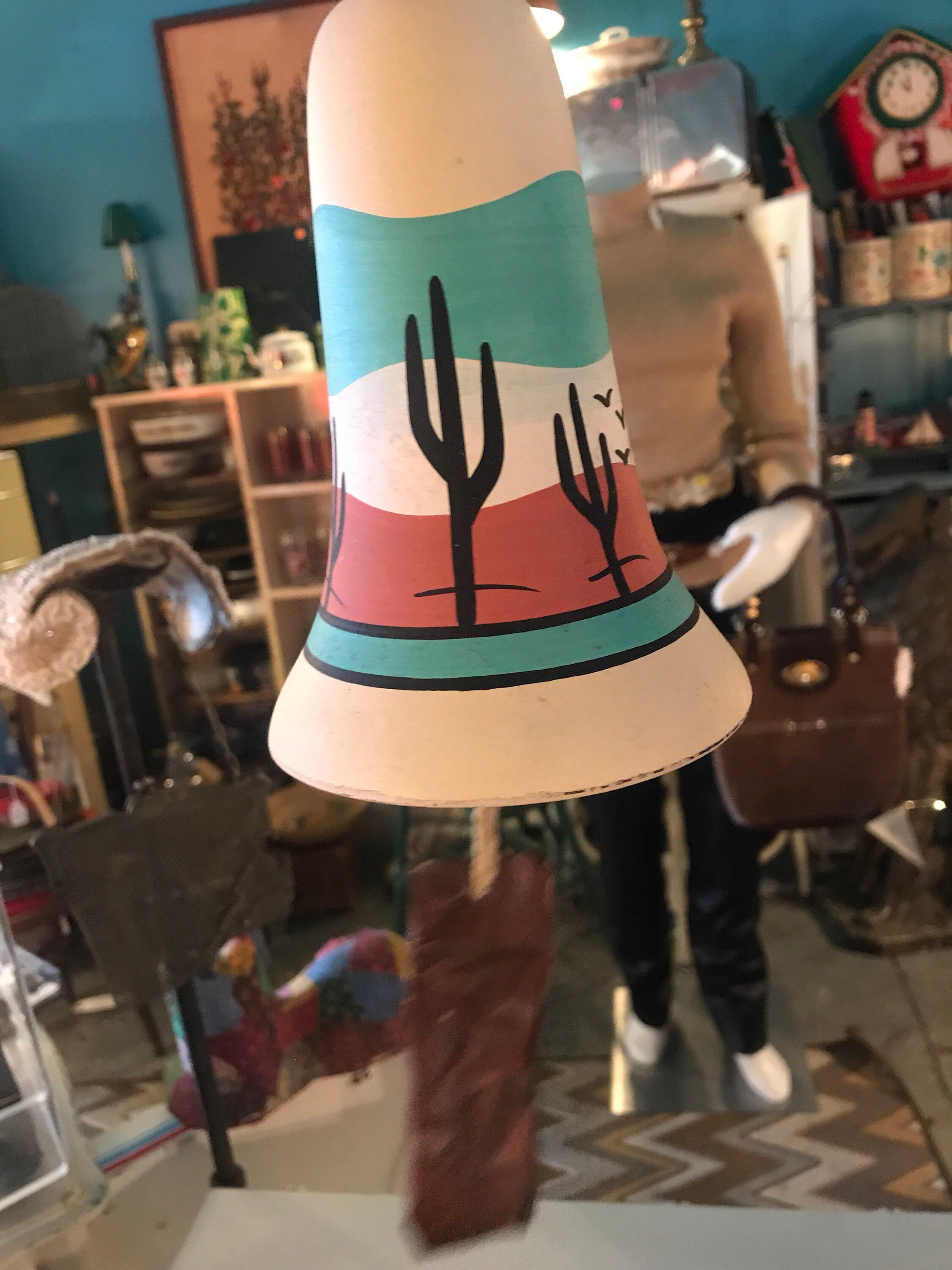 Vintage Midwest Ceramic Bell. Native American Ceramic Bell Windchime