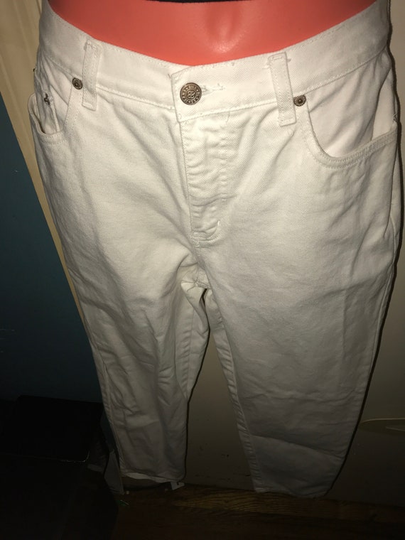 Vintage 90's White Jeans. White Bill Blass Jeans.… - image 4