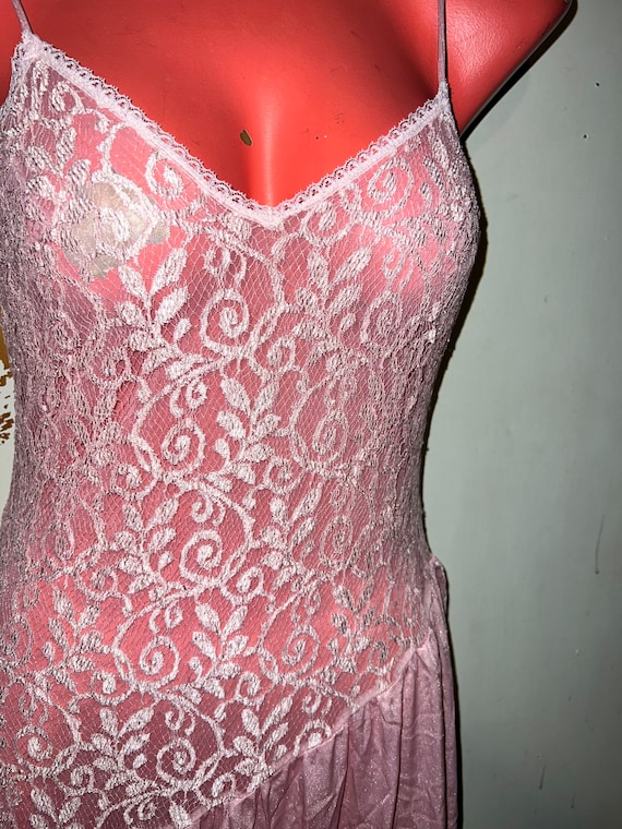 Vintage Pink Nightgown. Pink Nightgown. Pink and … - image 6