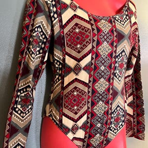 Vintage 1990's Abstract Design Bodysuit, Size Large 画像 4