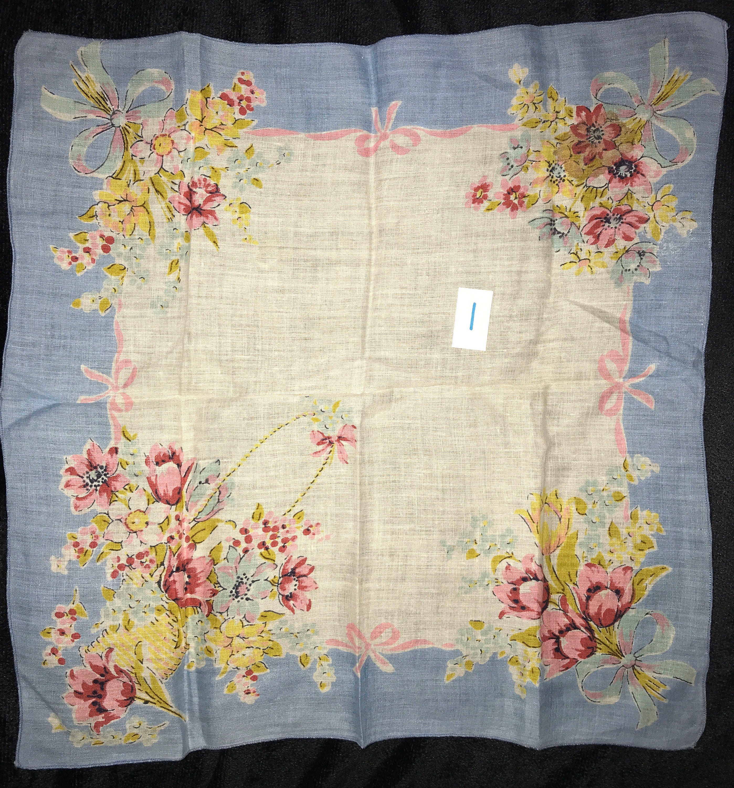 Vintage Flower Handkerchief. Flower Hankie. Flower Handkerchief ...