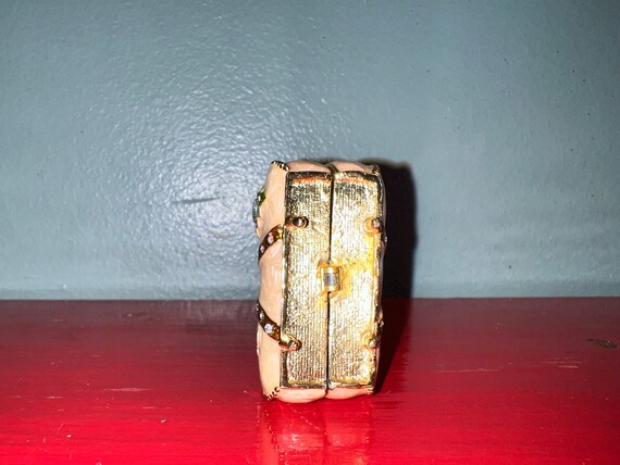 Vintage Enamel Trinket Box. Metal Enamel Tiny Pur… - image 6