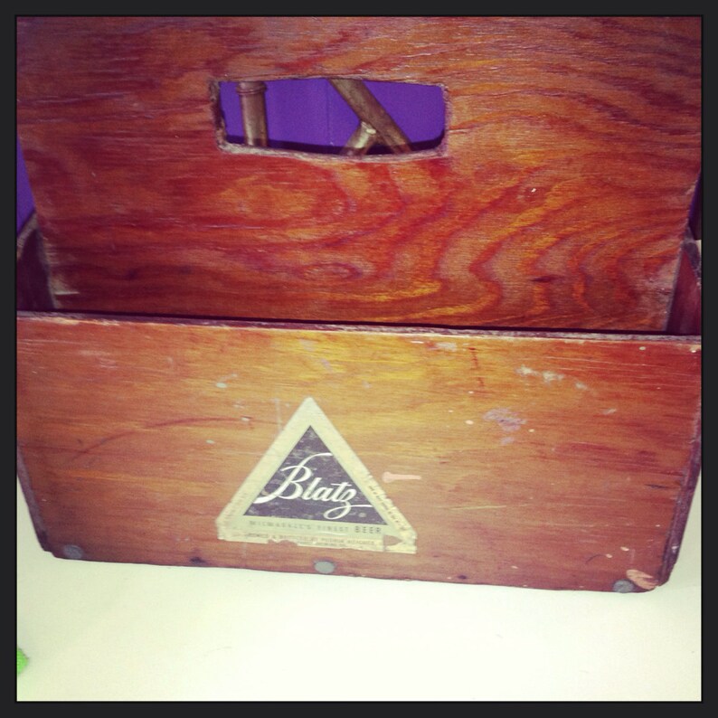 Beer Case Blatz Wooden Carry Wood Crate Men
