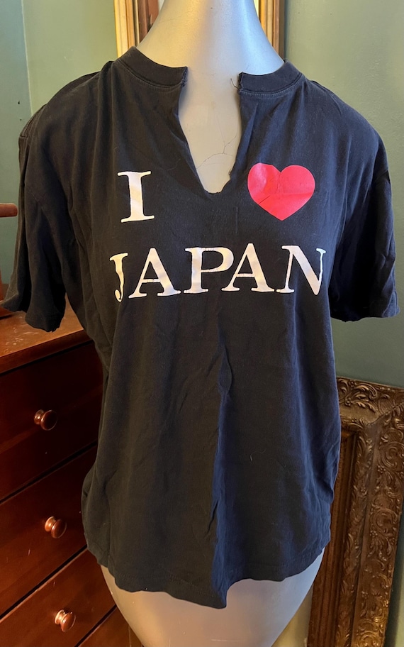 Vintage Rare 1990’s Black I Heart Japan Tshirt, Size Medium