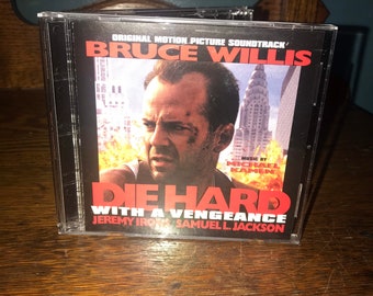 Vintage Die Hard Soundtrack CD. Vintage Compact Disc. Die Hard With A Vengeance Soundtrack on CD. Bruce Willis, Samuel L. Jackson