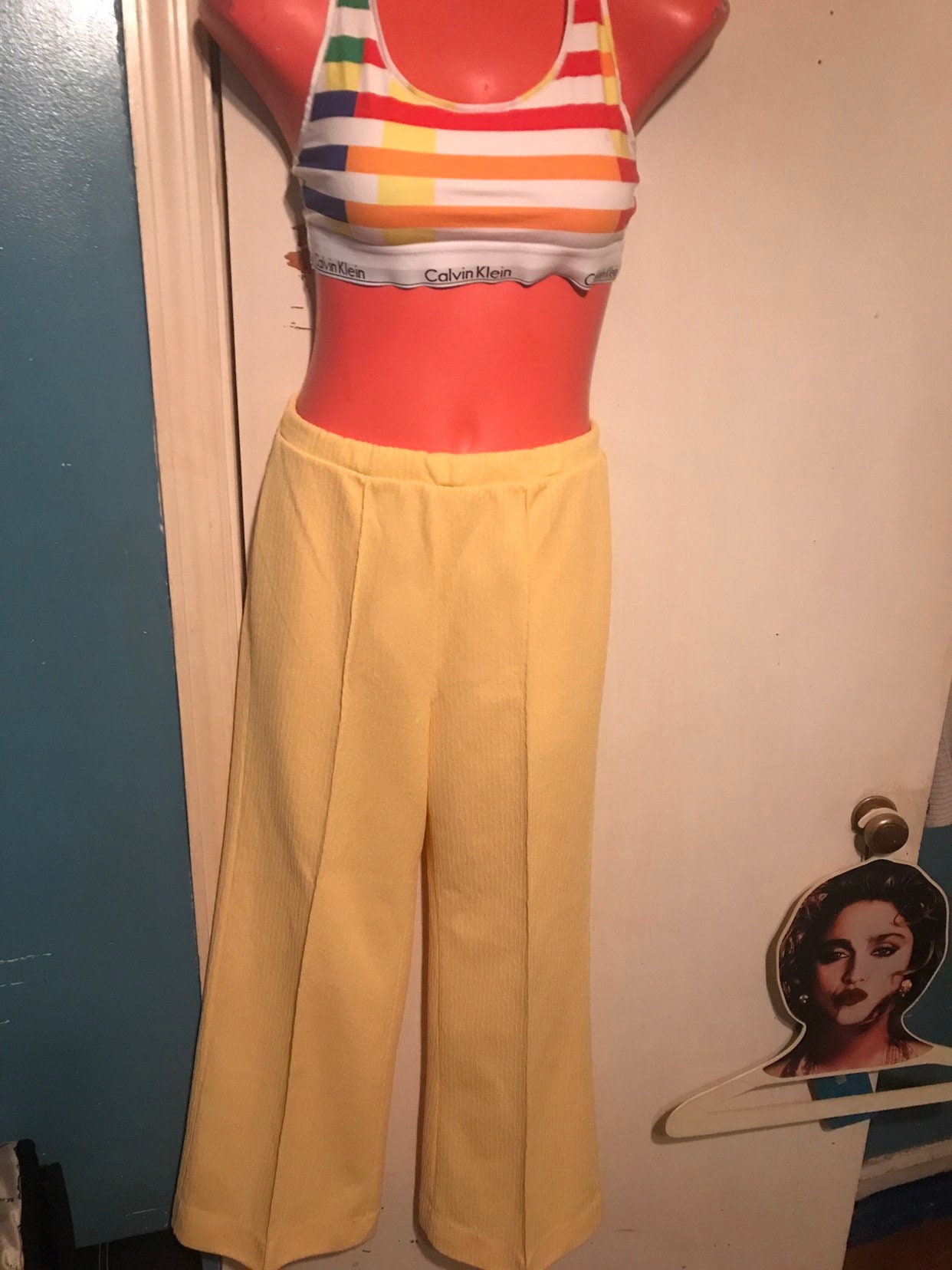Vintage 1960's Yellow Pants. 60's Bright Yellow Pants. Mod Yellow Pants