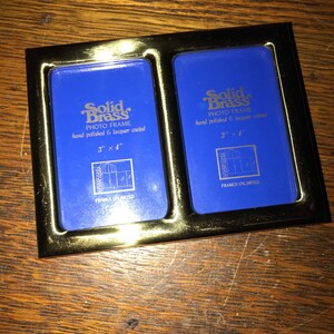 Vintage Small Double Brass Picture Frame