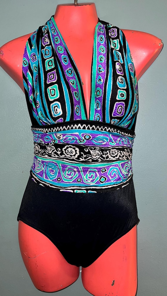 Vintage 1980’s Catalina Halter Swimsuit, Size 10