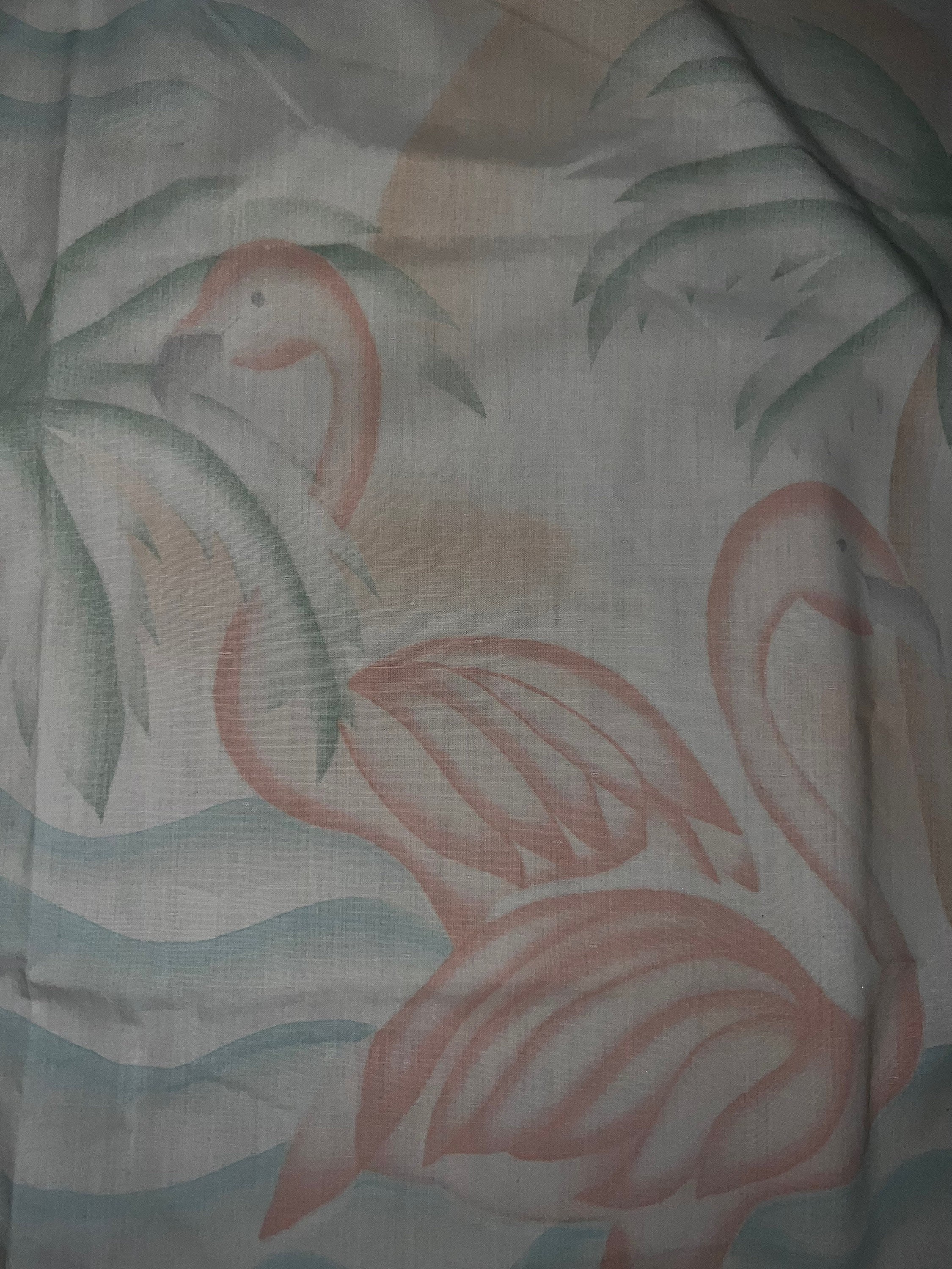 RESERVED Cannon King Size Flat Sheet and Pillowcase. Cannon Palm Trees and Flamingos Sheets