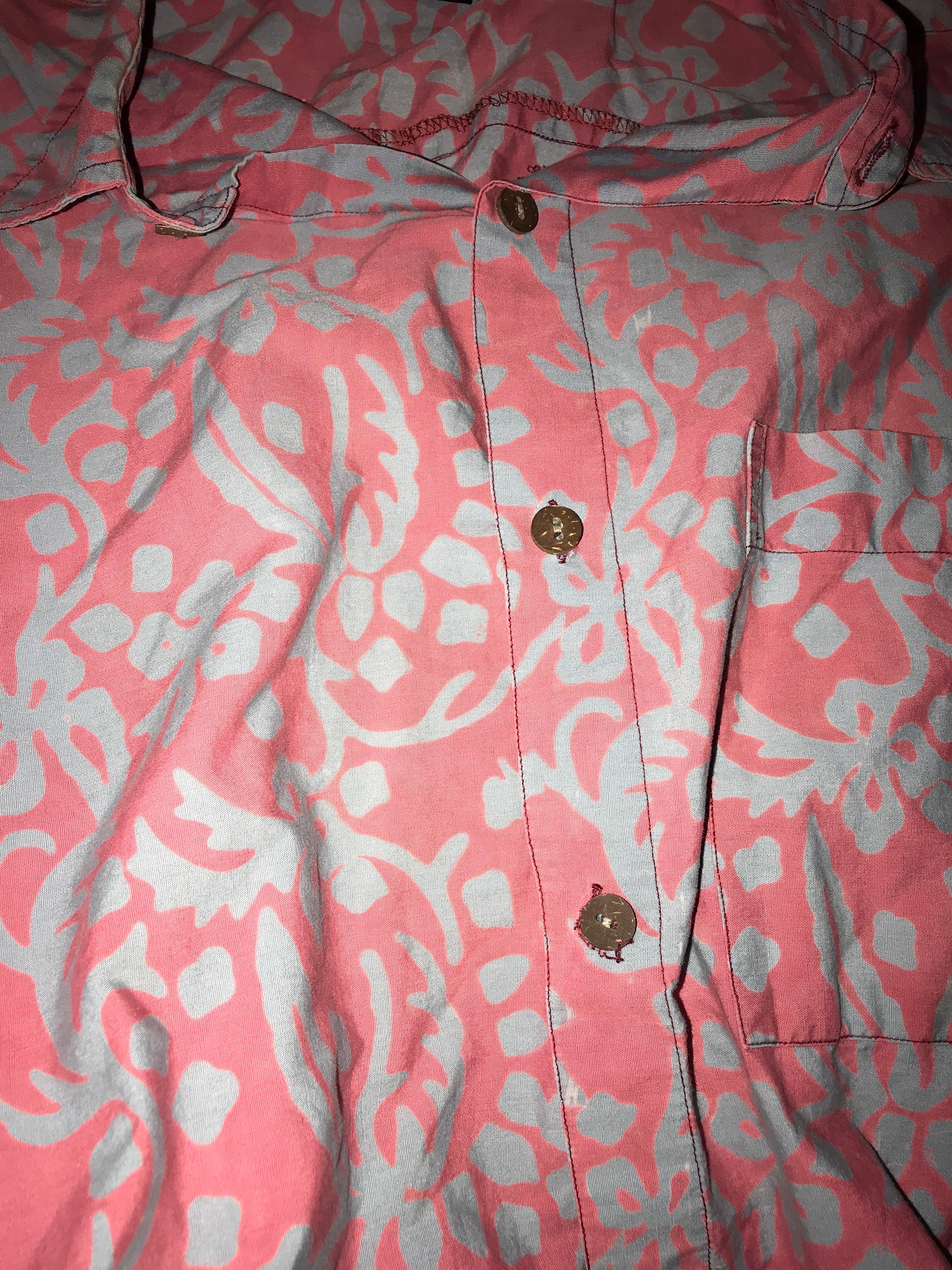 Vintage Pink and Blue Hawaiian Shirt. Men's Hawaiian Shirt. Awesome ...