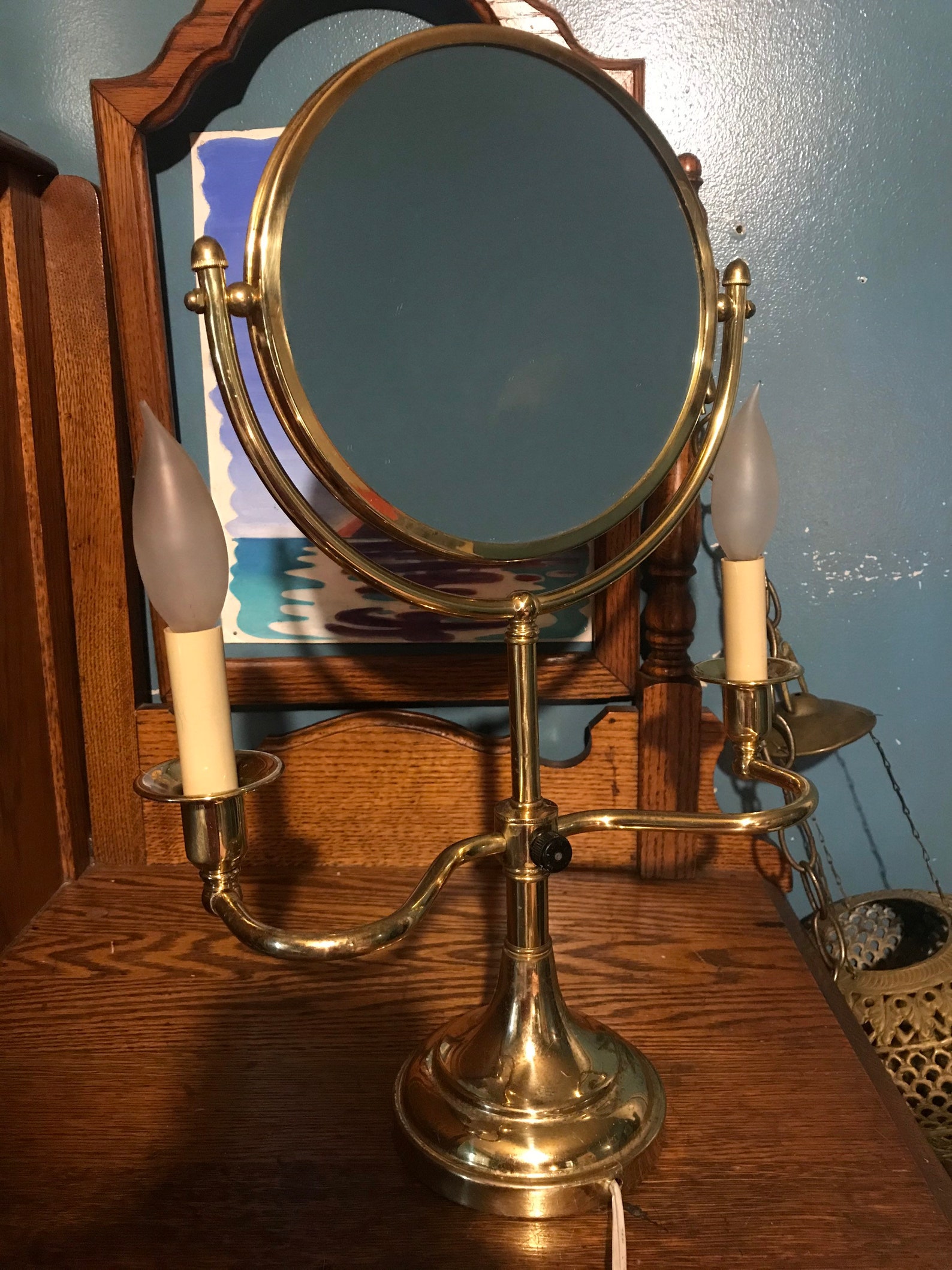 Vintage Vanity Mirror Light. Vintage Table Top Mirror. Large Etsy