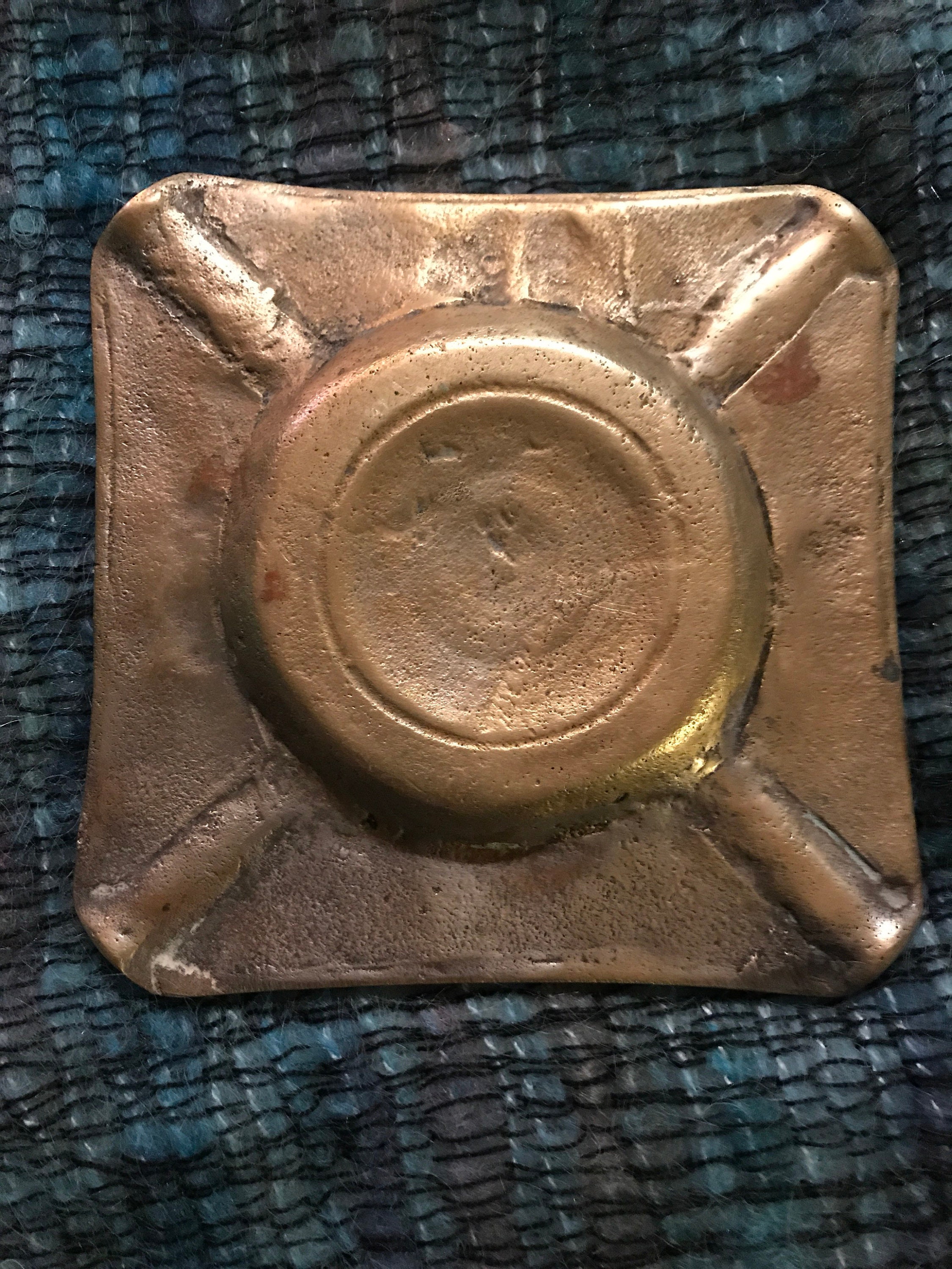 Vintage Brass Ashtray. Brass Ashtray. Intricate Brass Ashtray