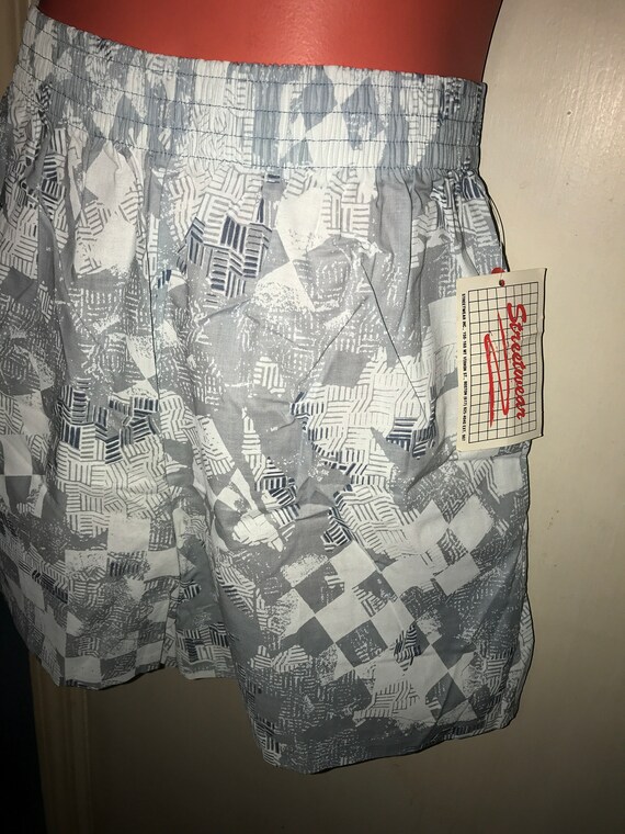 Vintage 80's Streetwear NWT Shorts. Blue and Whit… - image 3