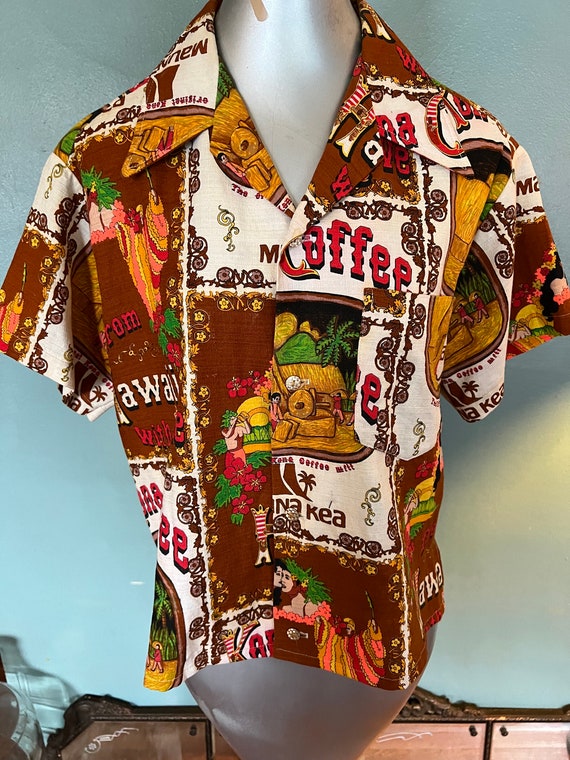 Vintage 1960’s Kona Coffee Hawaiian Shirt. Men's … - image 8
