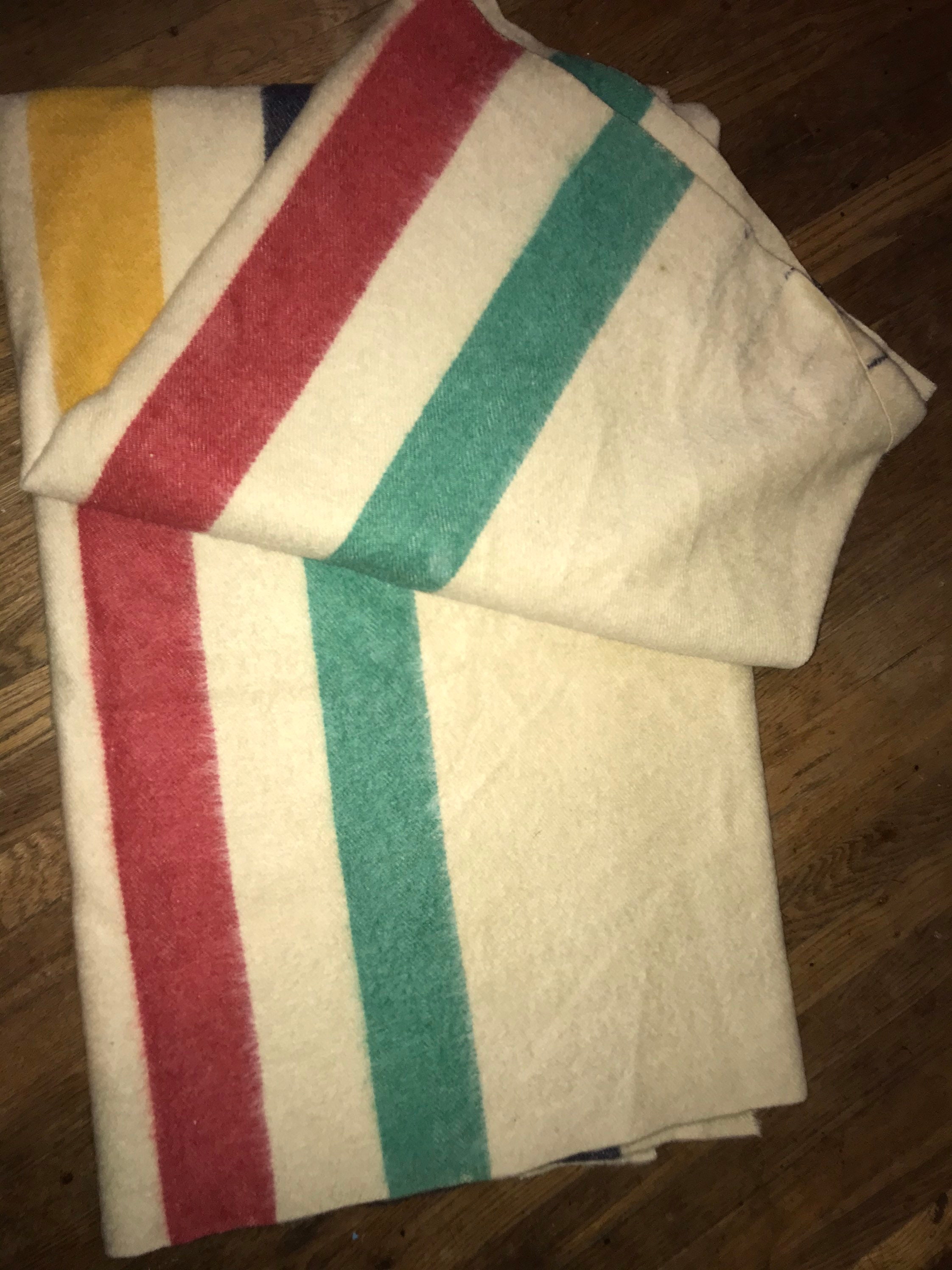 Vintage 1950's Whitney Point Wool Blanket, Beautiful Four Vintage 1950's Whitney Point Wool Blanket, Beautiful Four