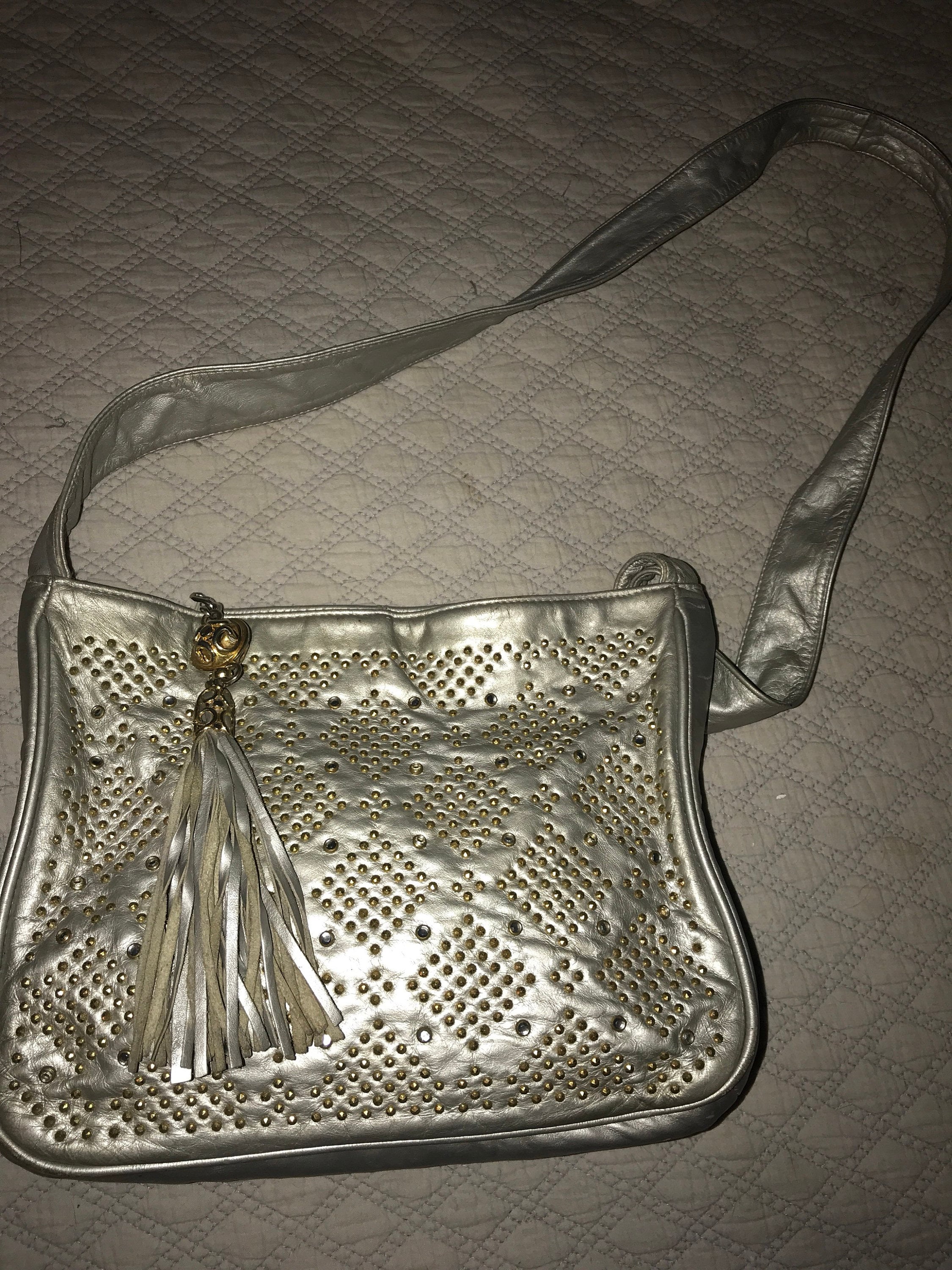Vintage Paris Handbags Purse. Silver and Gold Purse. Blingy Purse