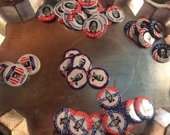 Vintage Reproduction Political Buttons, Collectible President Pins