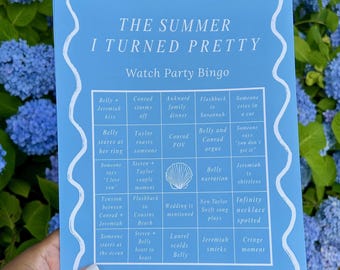 The Summer I Turned Pretty Bingo Card: TSITP Watch Party Game (Canva Template, 8.5x11 Printable)