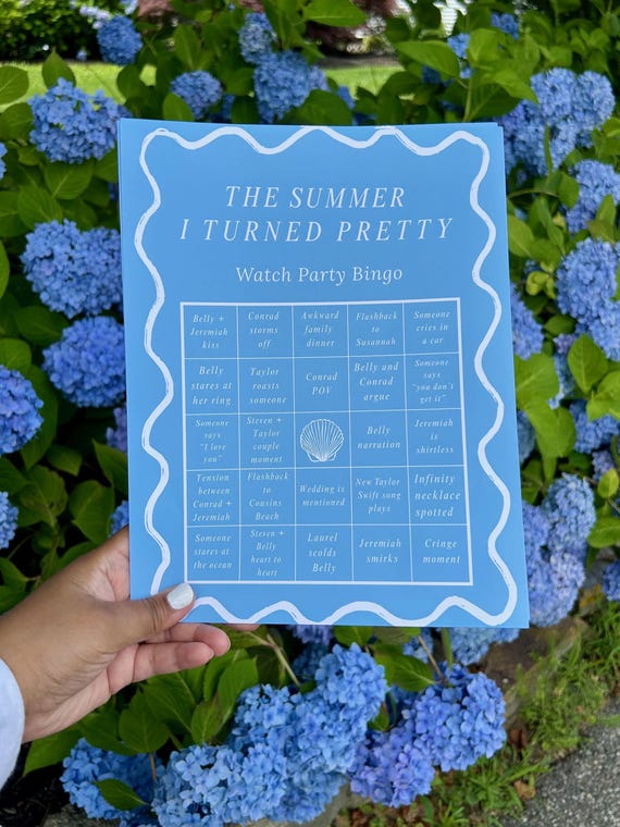 The Summer I Turned Pretty Bingo Card: TSITP Watch Party Game (Canva Template, 8.5x11 Printable)