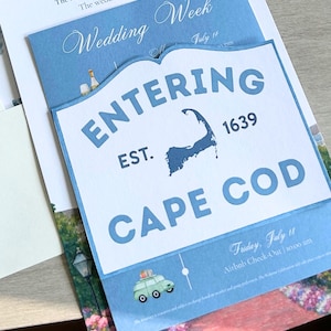 Cape Cod Wedding Sign Template: Coastal New England Canva Design (Digital Download)