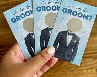 Coastal Bridal Shower Game: Who Has the Groom? Canva Template (Digital Download)