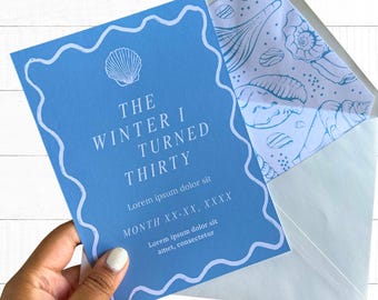 Winter Birthday Invitation: TSITP Inspired Canva Pro Template (Digital Download)